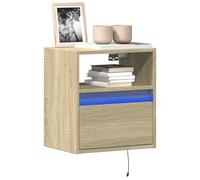 vidaXL Mobili TV a Parete con Luci LED 2pz Rovere Sonoma 41x31x45 cm