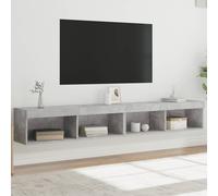 vidaXL Mobili TV con Luci LED 2pz Grigio Cemento 100x30x30 cm
