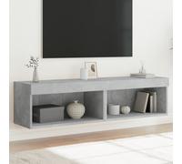 vidaXL Mobili TV con Luci LED 2pz Grigio Cemento 60x30x30 cm