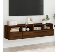 vidaXL Mobili TV Muro 2 pz Rovere Marrone 60x30x30cm Legno Multistrato