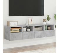 vidaXL Mobili TV Muro 2pz Grigio Cemento 60x30x30 cm Legno Multistrato