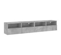 vidaXL Mobili TV Muro 2pz Grigio Cemento 80x30x30 cm Legno Multistrato