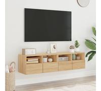 vidaXL Mobili TV Parete 2pz Rovere Sonoma 60x30x30cm Legno Multistrato