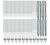 vidaXL Moderno set di recinzione da giardino in metallo verniciato a polvere, per esterni, contiene 4 picchetti e clip, altezza 100 cm, limiti efficienti, barriera cilindrica