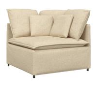 vidaXL Modulo Angolare Divano Modulare con Cuscini Crema 100 cm, divano modulare, divano angolare, componibile moderno, divano componibile