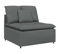 vidaXL Modulo Centrale Divano Modulare con Cuscini Grigio Scuro 100 cm, Divano componibile, Divano Centrale, Divano componibile Moderno