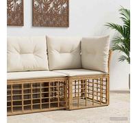 vidaXL Modulo Divano Angolare da Esterno Naturale polyrattan