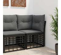 vidaXL Modulo Divano Angolare da Esterno Nero polyrattan