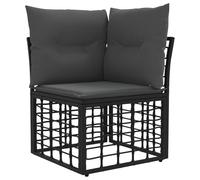 vidaXL Divano angolare modulare per esterni in rattan sintetico, elegante, resistente alle intemperie, design rustico per giardino, mobili modulari per terrazza e angolo relax
