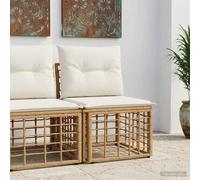 vidaXL Divano modulare per esterni senza braccioli, in rattan sintetico, rustico, resistente alle intemperie, per terrazze, mobili lounge flessibile, design trasformabile
