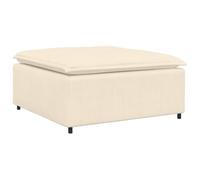 vidaXL Modulo Poggiapiedi Divano Modulare Crema 100x100x48 cm, divano componibile, modulo poggiapiedi, pouf in tessuto di velluto a coste