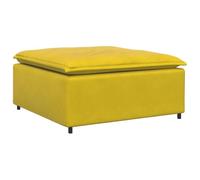 vidaXL Modulo Poggiapiedi Divano Modulare Giallo 100x100x48 cm, divano componibile, modulo poggiapiedi, pouf in velluto, divano poggiapiedi, pouf