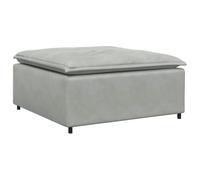vidaXL Modulo Poggiapiedi Divano Modulare Grigio Chiaro 100x100x48 cm, Divano componibile, modulo poggiapiedi, Pouf in Velluto, Divano poggiapiedi