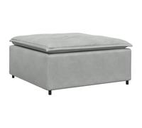 vidaXL Modulo Poggiapiedi Divano Modulare Grigio Chiaro 100x100x48 cm, Divano componibile, modulo poggiapiedi, Pouf in Velluto, Divano poggiapiedi