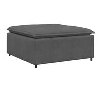 vidaXL Modulo Poggiapiedi Divano Modulare Grigio Scuro 100x100x48 cm, divano componibile, modulo poggiapiedi, pouf in tessuto di velluto a coste