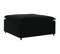 vidaXL Modulo Poggiapiedi Divano Modulare Nero 100x100x48 cm, Divano componibile, modulo poggiapiedi, Pouf in Velluto, Divano poggiapiedi, Pouf