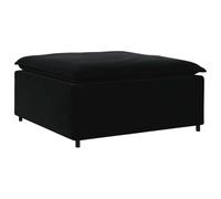 vidaXL Modulo Poggiapiedi Divano Modulare Nero 100x100x48 cm, Divano componibile, modulo poggiapiedi, Pouf in Velluto, Divano poggiapiedi, Pouf