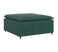 vidaXL Modulo Poggiapiedi Divano Modulare Verde Scuro 100x100x48 cm, divano componibile, modulo poggiapiedi, pouf in velluto, divano poggiapiedi, pouf