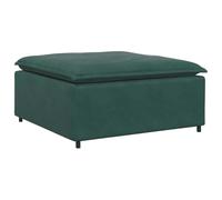 vidaXL Modulo Poggiapiedi Divano Modulare Verde Scuro 100x100x48 cm, Divano componibile, modulo poggiapiedi, Pouf in Velluto, Divano poggiapiedi, Pouf