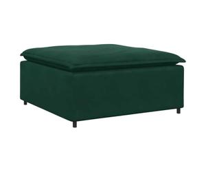 vidaXL Modulo Poggiapiedi Divano Modulare Verde Scuro 100x100x48 cm, Divano componibile, modulo poggiapiedi, Pouf in Velluto, Divano poggiapiedi, Pouf