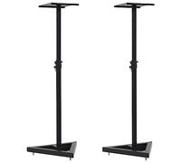 vidaXL 2X Supporti per Casse con Spia da Studio Base Stabile Profilo Basso Triangolari Stand Diffusori Altoparlanti Nero in Acciaio