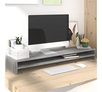 vidaXL Supporto Monitor Grigio Sonoma 100x24x13cm in Legno Multistrato
