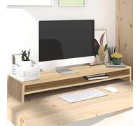 vidaXL Supporto per Schermo con Ripiano Pratico Decorativo Organizzatore Ufficio Staffa TV Innalza Monitor Rovere Sonoma 100x24x13 cm in Truciolato