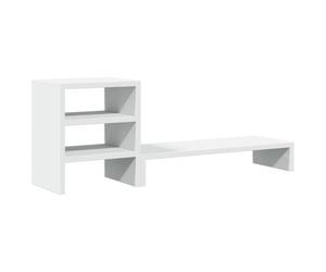vidaXL Monitorstandaard met bureau-organizer bewerkt hout wit