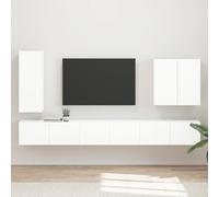 vidaXL Montaggio a parete 6 pcs Bianco Lucido