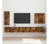 vidaXL Montaggio a parete 6 pcs Rovere fumé