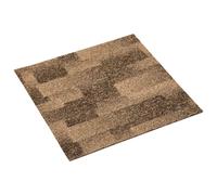 vidaXL Tappeto da pavimento 20 pezzi marrone 50 x 50 cm PP, piastrella per tappeto moderno, disposizione personalizzata, modulare quadrato, decorazione per pavimenti durevole per spazi abitativi