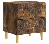 vidaXL Comodino in rovere fumato, 43 x 34,5 x 48 cm, legno di ingegneria, tavolo rettangolare moderno, pratico come notte, mobile salvaspazio ampio