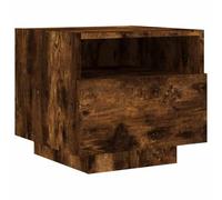 vidaXL Comodino con Luci LED Rovere Fumo 40x39x37 cm