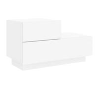 vidaXL Comodino con Luci LED Bianco 70x36x40,5 cm