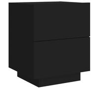 vidaXL Comodino con Luci LED Nero in Legno Multistrato