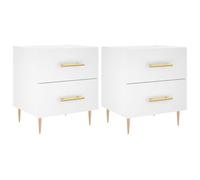 vidaXL Comodini 2 pz Bianchi 40x35x47,5 cm in Legno Multistrato, armadietto, tavolino da Letto, tavolino, Mobile Camera da Letto, Porta Telefono