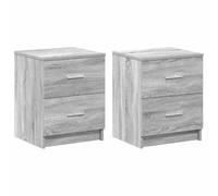 vidaXL Comodini 2 pz – 2 Cassetti Grigio Sonoma 40x36x50 cm