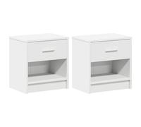 vidaXL Nachtkastjes 2 st met lade 39x28x41 cm wit