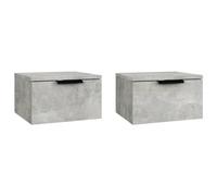 vidaXL Nachtkastjes 2 st wandgemonteerd 34x30x20 cm betongrijs