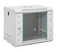 vidaXL Armadietto di Rete a Parete 9U da 19" IP20 53x40x45 cm, Armadio di Rete Montato a Parete, Armadio Dati, Supporto di Rete