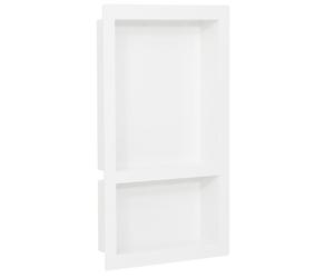 vidaXL Nicchia da Doccia con 2 Scomparti Bianco Lucido 41x69x9 cm