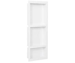 vidaXL Nicchia da Doccia con 3 Scomparti Bianco Opaco 41x99x9 cm