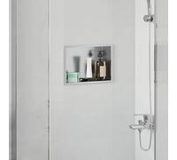 vidaXL Nicchia per doccia Argento 30 x 20 x 9,5 cm Acciaio Inox
