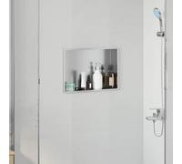 vidaXL Nicchia per doccia Argento 45 x 30 x 9.5 cm