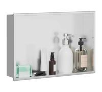 vidaXL Nicchia per doccia Argento 45 x 30 x 9,5 cm, Design moderno del bagno, nicchia rettangolare per doccia, unità di stoccaggio resistente, ripiano minimalista