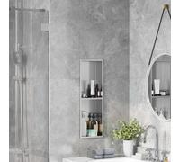 vidaXL Nicchia per doccia Argento 60 x 20 x 9,5 cm Acciaio Inox