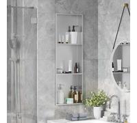 vidaXL Nicchia per doccia Argento 90 x 30 x 9,5 cm Acciaio Inox