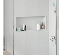 vidaXL Nicchia per doccia Bianco 75 x 30 x 9.5 cm Acciaio inossidabile
