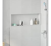 vidaXL Nicchia per doccia Bianco 90 x 30 x 9,5 cm Acciaio Inox