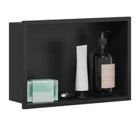 vidaXL Nicchia per doccia Nero 30 x 20 x 9,5 cm Acciaio Inox